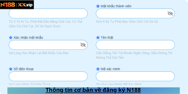 Thông tin cơ bản về đăng ký N188